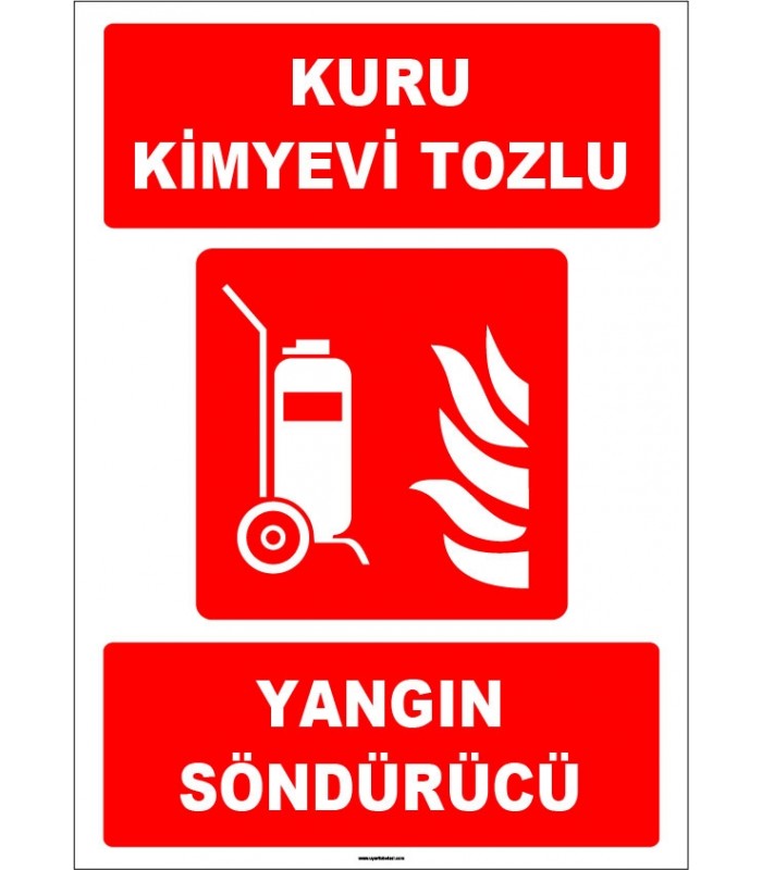 ZY1948 - ISO 7010 Tekerlekli Kuru Kimyevi Tozlu Yangın Söndürücü
