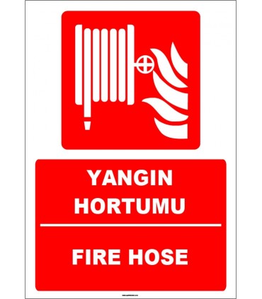 ZY1949 - ISO 7010 Türkçe İngilizce Yangın Hortumu, Fire Hose