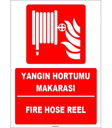 ZY1951 - ISO 7010 Türkçe İngilizce Yangın Hortumu Makarası, Fire Hose Reel