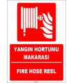 ZY1951 - ISO 7010 Türkçe İngilizce Yangın Hortumu Makarası, Fire Hose Reel