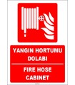 ZY1952 - ISO 7010 Türkçe İngilizce Yangın Hortumu Dolabı, Fire Hose Cabinet