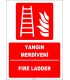 ZY1957 - ISO 7010 Türkçe İngilizce Yangın Merdiveni, Fire Ladder