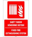 ZY1964 - ISO 7010 Türkçe İngilizce Sabit Yangın Söndürme Sistemi, Fixed Fire Extinguishing System