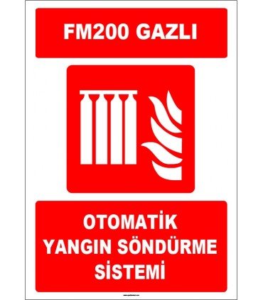 ZY1968 - ISO 7010 FM200 Gazlı Otomatik Yangın Söndürme Sistemi