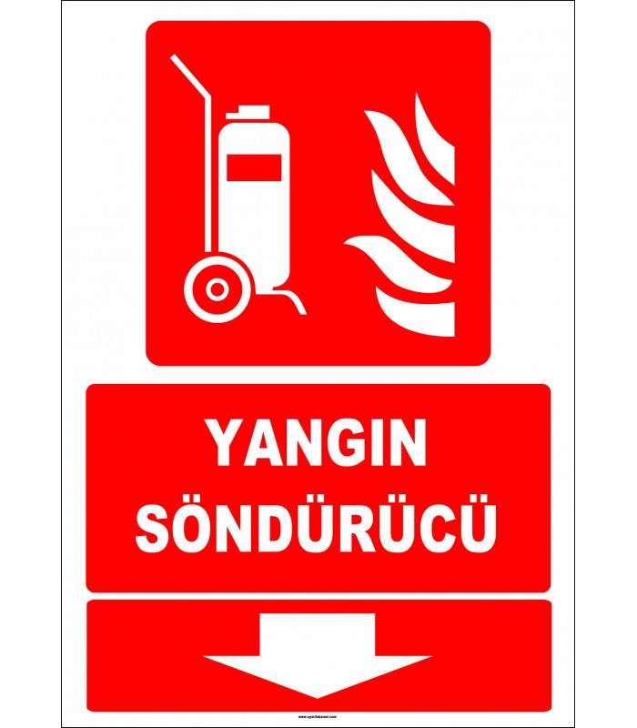 ZY1981 - ISO 7010 Tekerlekli Yangın Söndürücü, aşağı tarafta