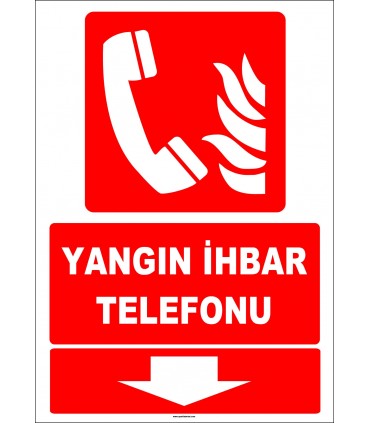 ZY1983 - ISO 7010 Yangın İhbar Telefonu, Aşağı Tarafta
