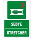 ZY2012 - ISO 7010 Türkçe İngilizce Sedye, Stretcher