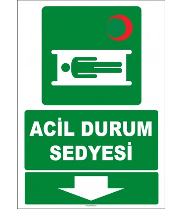 ZY2017 - ISO 7010 Acil Durum Sedyesi, aşağıda