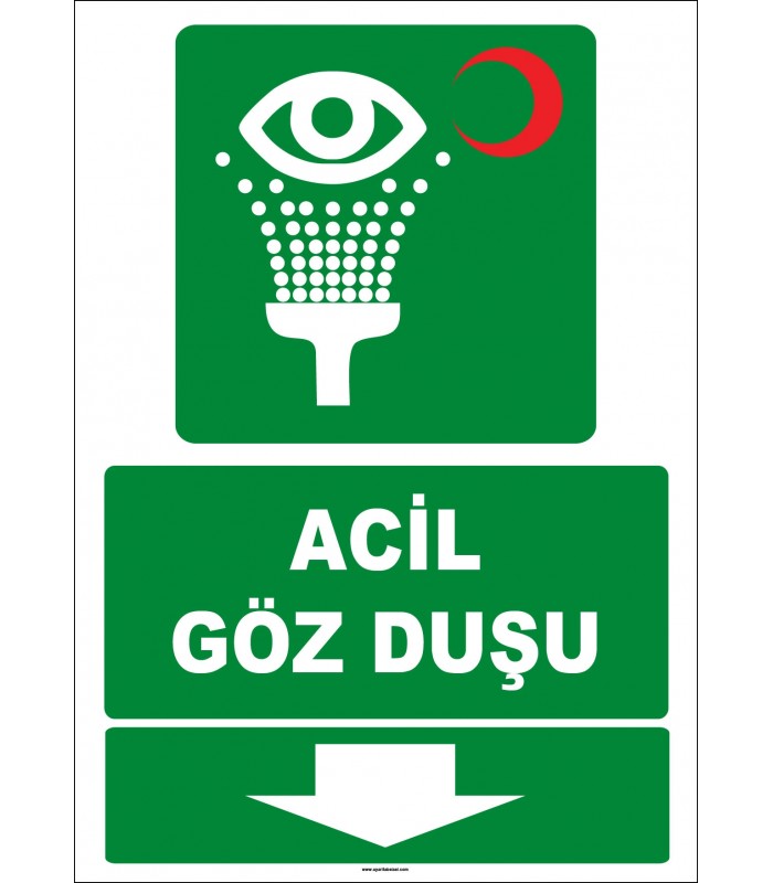 ZY2031 - ISO 7010 Acil Göz Duşu, Aşağıda