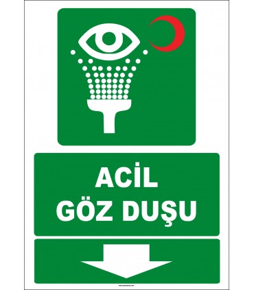 ZY2031 - ISO 7010 Acil Göz Duşu, Aşağıda