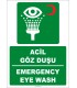 ZY2032 - ISO 7010 Türkçe İngilizce Acil Göz Duşu, Emergency Eye Wash