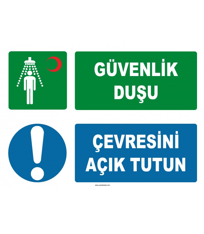 ZY2034 - ISO 7010 Güvenlik Duşu, Çevresini Açık Tutun