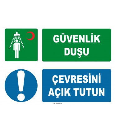 ZY2034 - ISO 7010 Güvenlik Duşu, Çevresini Açık Tutun