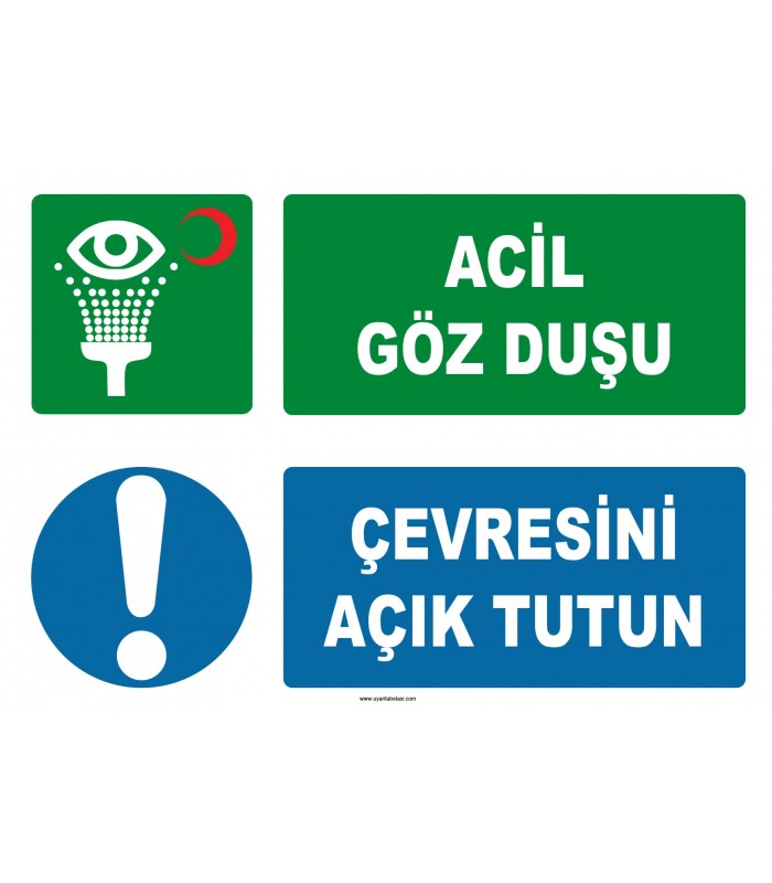 ZY2035 - ISO 7010 Acil Göz Duşu, Çevresini Açık Tutun