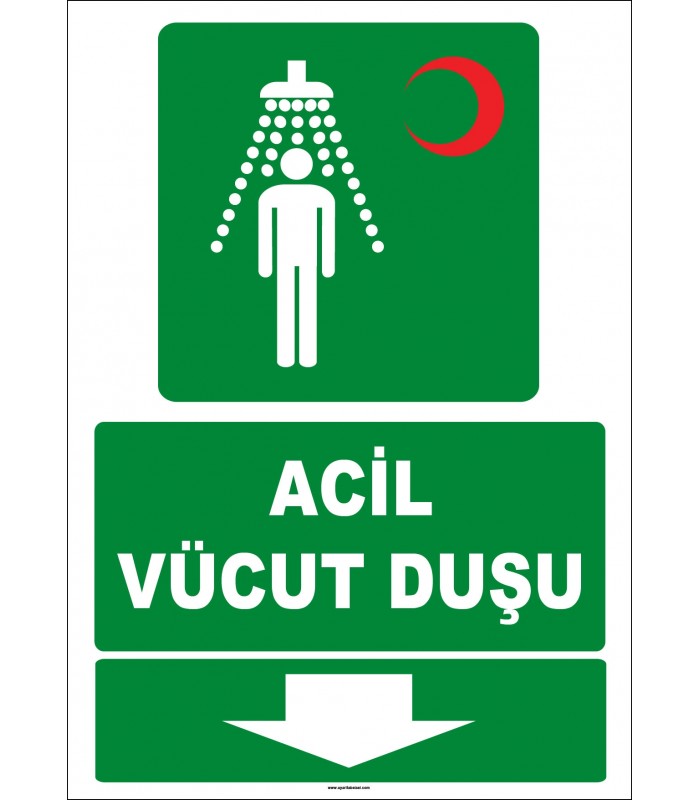 ZY2037 - ISO 7010 Acil Vücut Duşu, Aşağıda