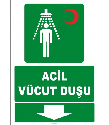 ZY2037 - ISO 7010 Acil Vücut Duşu, Aşağıda