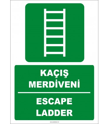 ZY2087 - ISO 7010 Kaçış Merdiveni, Escape Ladder