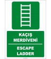 ZY2087 - ISO 7010 Türkçe İngilizce Kaçış Merdiveni, Escape Ladder