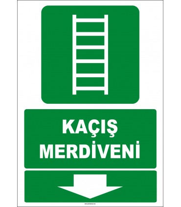 ZY2088 - ISO 7010 Kaçış Merdiveni, Aşağıda