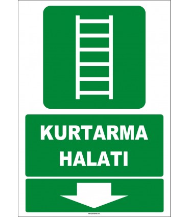 ZY2090 - ISO 7010 Kurtarma Halatı, Aşağıda