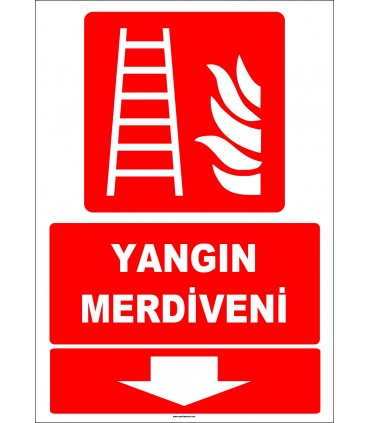 ZY2091 - ISO 7010 Yangın Merdiveni, Aşağıda
