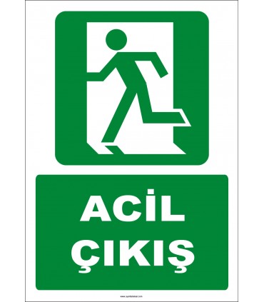 ZY2067 - ISO 7010 Acil Çıkış, Sola Koşan