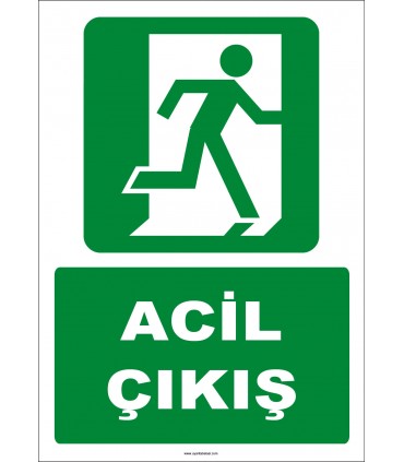 ZY2068 - ISO 7010 Acil Çıkış, Sağa Koşan