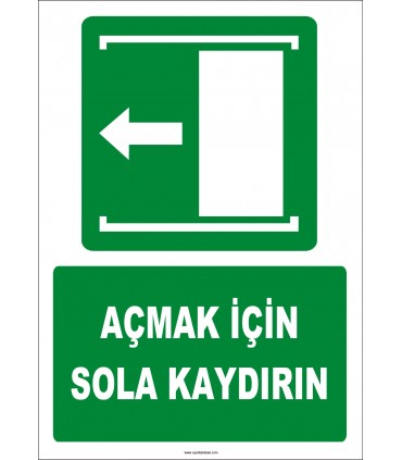 ZY2047 - ISO 7010 Açmak İçin Sola Kaydırın