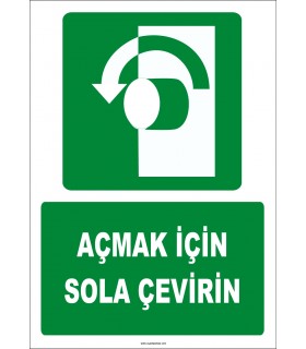ZY2048 - ISO 7010 Açmak İçin Sola Çevirin