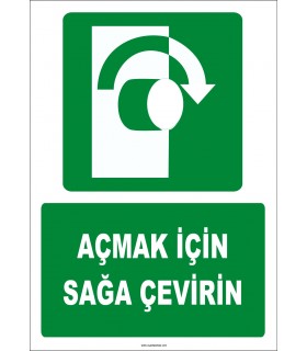 ZY2049 - ISO 7010 Açmak İçin Sağa Çevirin