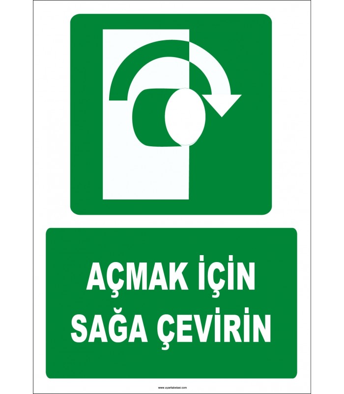 ZY2049 - ISO 7010 Açmak İçin Sağa Çevirin