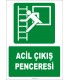 ZY2054 - ISO 7010 Acil Çıkış Penceresi, Yangın Merdivenine Çıkış
