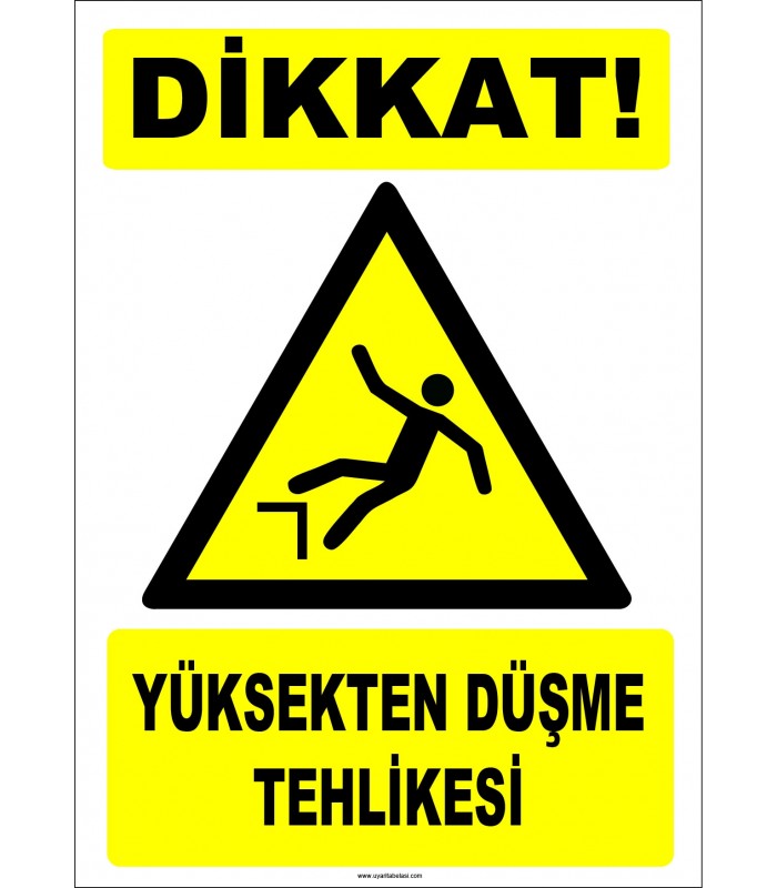 ZY2098 - ISO 7010 Dikkat! Yüksekten Düşme Tehlikesi