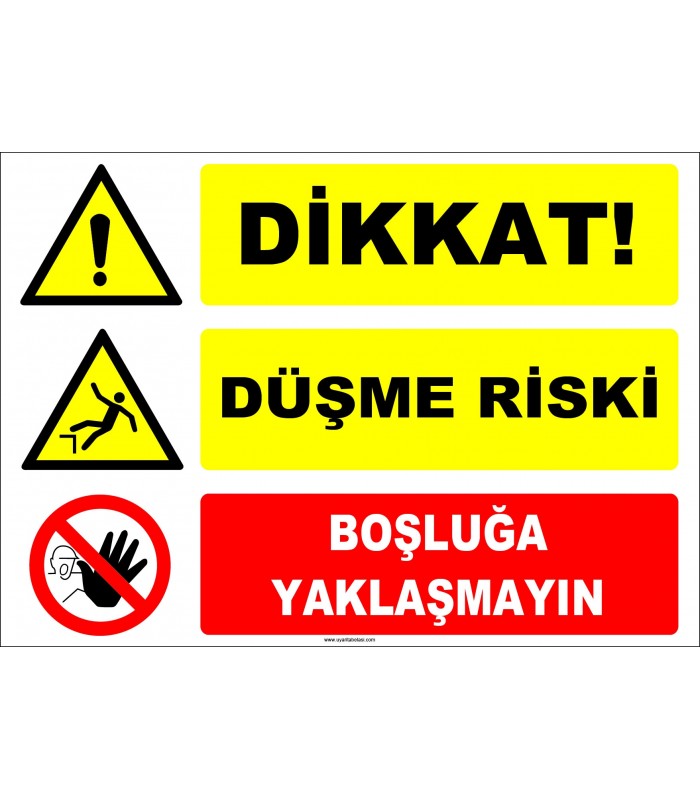 ZY2127 - ISO 7010 Dikkat! Düşme Riski, Boşluğa Yaklaşmayın