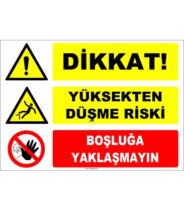 ZY2128 - Dikkat! Yüksekten Düşme Riski, Boşluğa Yaklaşmayın