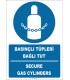 ZY2148 - ISO 7010 Türkçe İngilizce Basınçlı Tüpleri Bağlı Tut, Secure Gas Cylinders