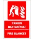 ZY2153 - ISO 7010 Türkçe İngilizce Yangın Battaniyesi, Fire Blanket