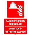 ZY2156 - ISO 7010 Türkçe İngilizce Yangın Söndürme Ekipmanları, Collection of Fire Fighting Equipment