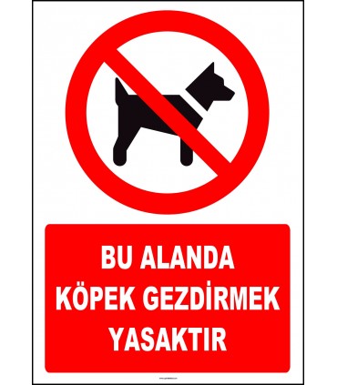 ZY2166 - ISO 7010 Bu Alanda Köpek Gezdirmek Yasaktır