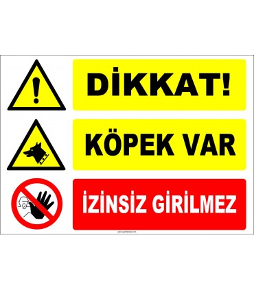 ZY2169 - Dikkat! Köpek Var, İzinsiz Girilmez