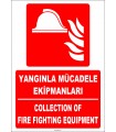ZY2180 - ISO 7010 Türkçe İngilizce Yangınla Mücadele Ekipmanları, Collection of Fire Fighting Equipment