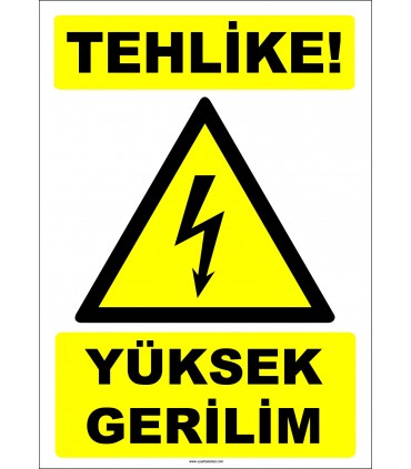 ZY2176 - ISO 7010 Tehlike! Yüksek Gerilim