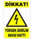 ZY2189 - ISO 7010 Dikkat! Yüksek Gerilim Havai Hattı