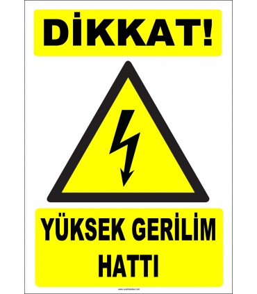 ZY2190 - ISO 7010 Dikkat! Yüksek Gerilim Hattı