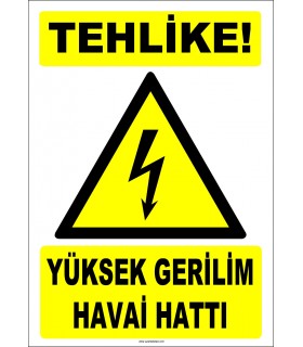 ZY2192 - ISO 7010 Tehlike! Yüksek Gerilim Havai Hattı
