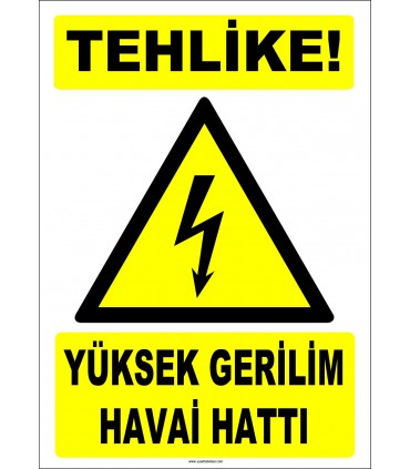 ZY2192 - ISO 7010 Tehlike! Yüksek Gerilim Havai Hattı
