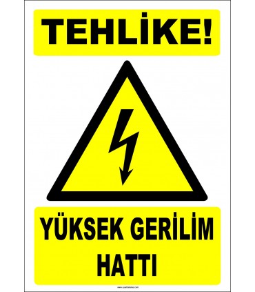 ZY2193 - ISO 7010 Tehlike! Yüksek Gerilim Hattı