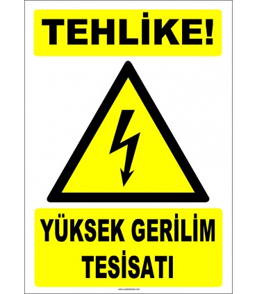 ZY2194 - ISO 7010 Tehlike! Yüksek Gerilim Tesisatı