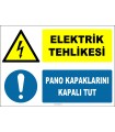 ZY2224 - ISO 7010 Elektrik Tehlikesi, Pano Kapaklarını Kapalı Tut