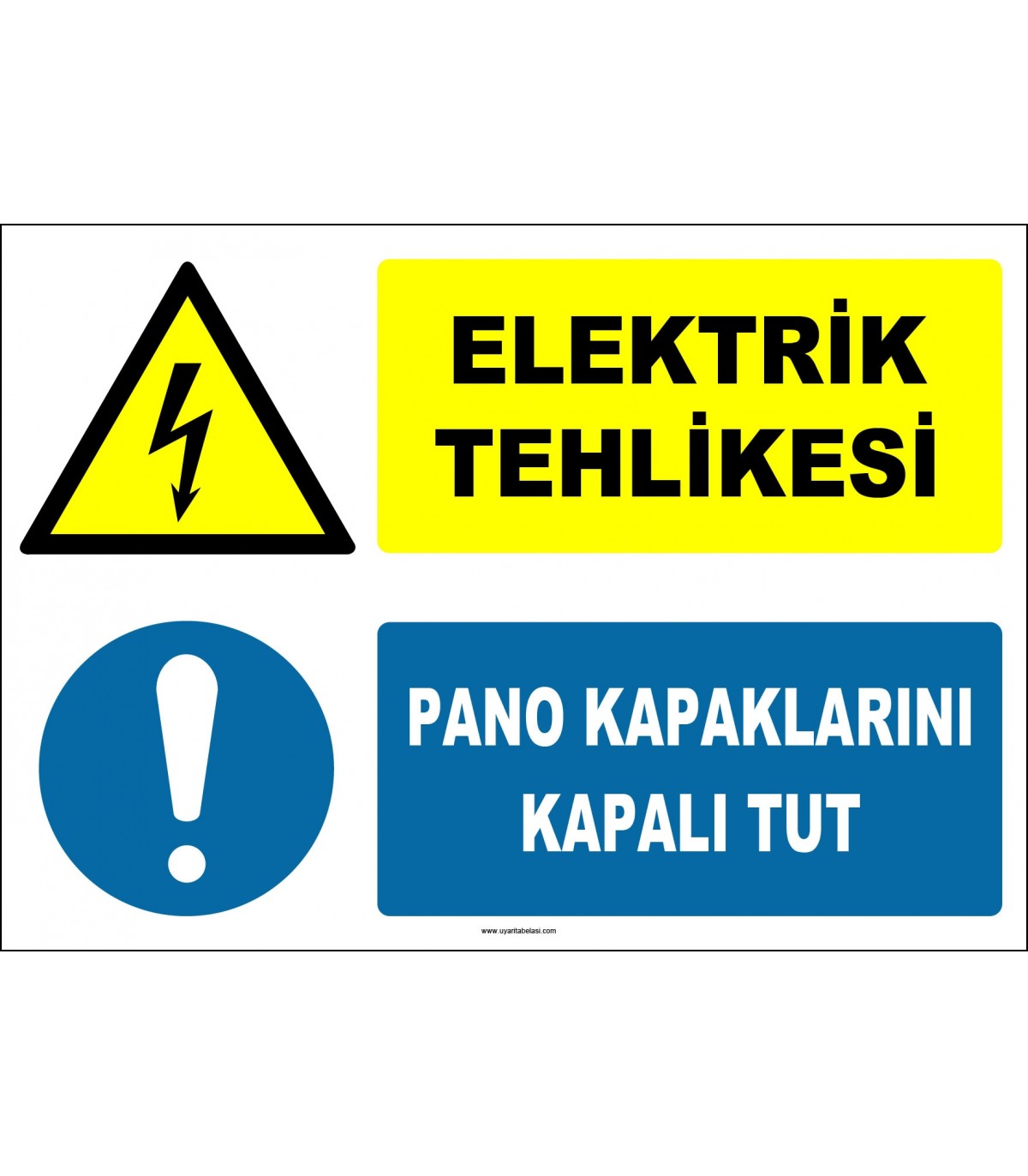 Elektrik Tehlikesi, Pano Kapaklarını Kapalı Tut İkaz Levhası